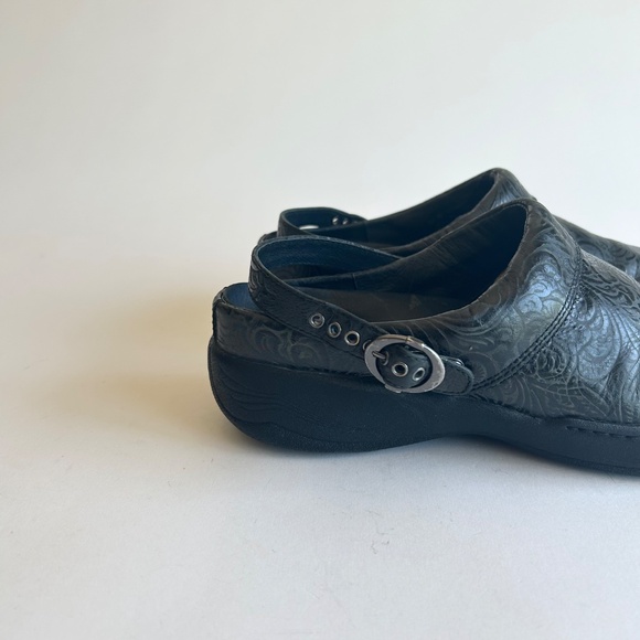 Dansko Black Grey Leather Clogs Sandals size EUR 40, US 9.5 - Picture 11 of 12
